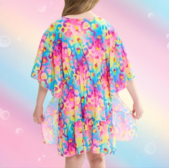 Beach Cover Up for Girls Leopard Swim Bathing Suit Coverup Size OSFM - Picture 5 of 10